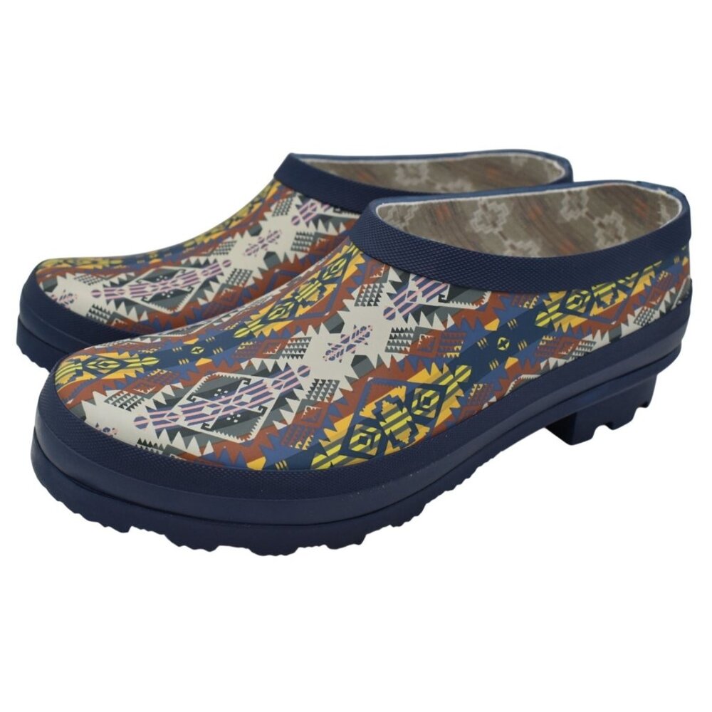 Pendleton Womens‎ Size 7 Journey West Multicolor Garden Rain Clogs Mules Shoes